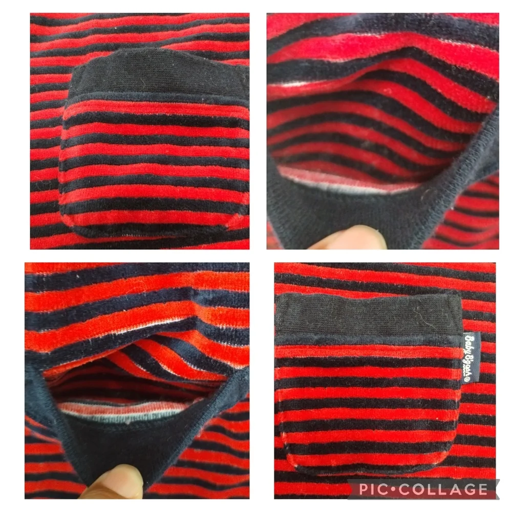 Baby B'Gosh Black and Red Stripe Petit Playschool  apple milk Book dress Toddler